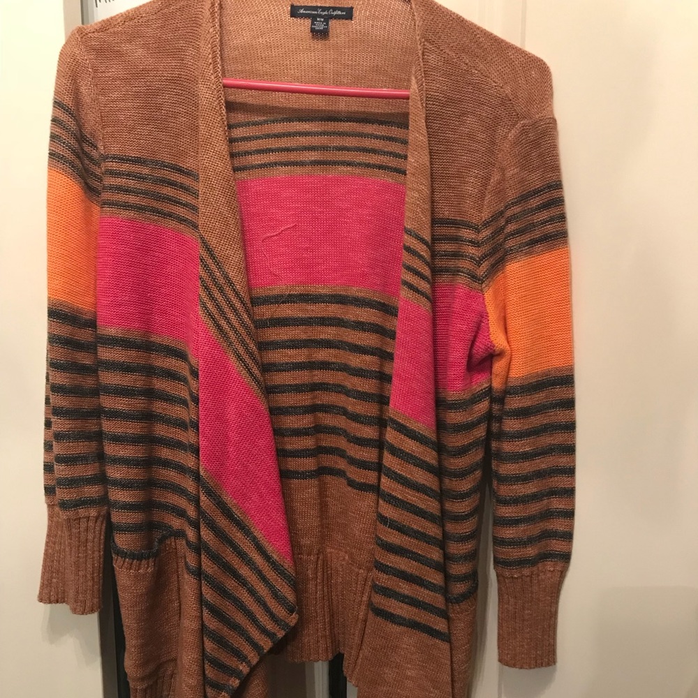 American eagle colorful striped cardigan